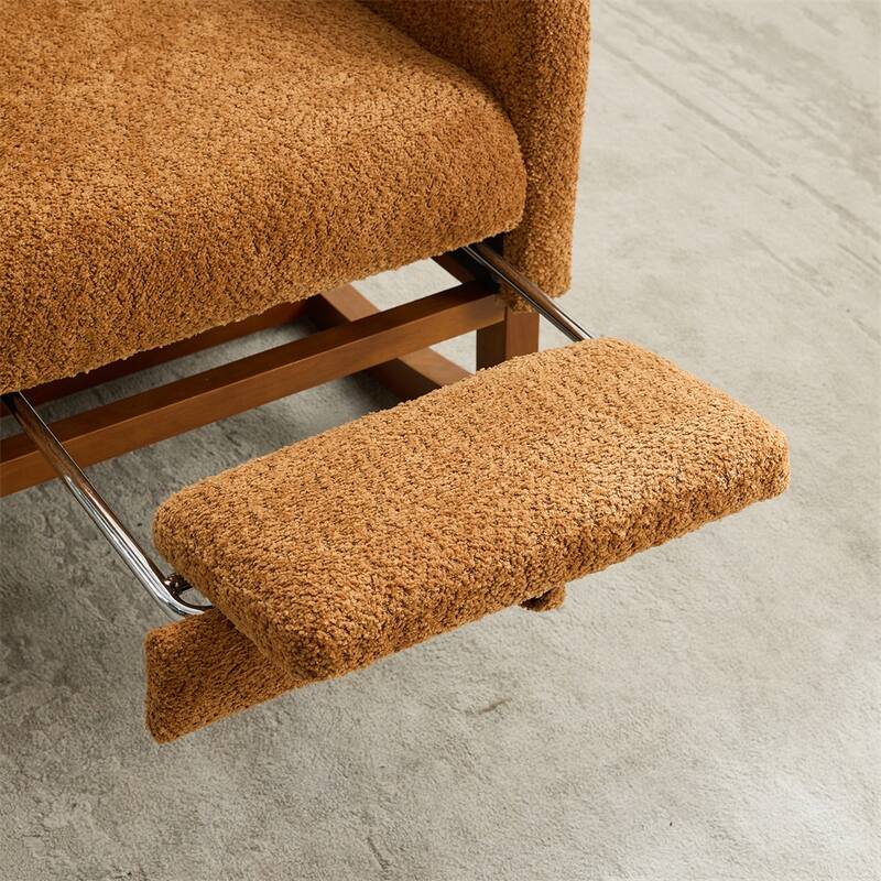 25.4"W Rocking Chair,High Back Glider Chair with Retractable Footrest