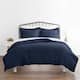 Becky Cameron Hotel Quality 3-Piece Oversized Duvet Cover Set - Navy - Full - Queen
