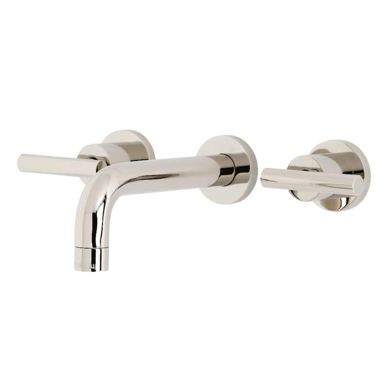 Manhattan Two-Handle 3-Hole Wall Mount Bathroom Faucet - Polished Nickel