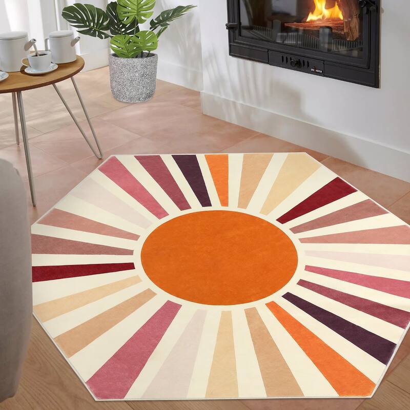 Garvee Rainbow Sol Kids Area Rug