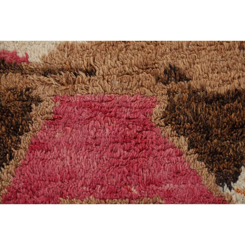Abstract Plush Moroccan Oriental Area Rug Hand-Knotted Wool Carpet - 8'0" x 10'8"