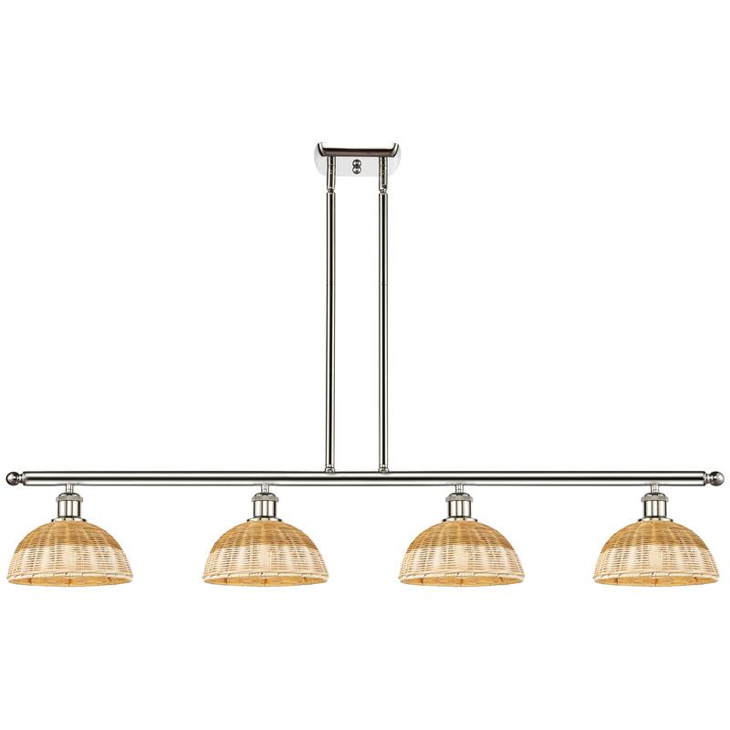 Innovations Lighting Endless Possibilities Ballston - Bristol Natural II - 4 Light 48" Stem Hung Island Light with 9" Shades - Polished Nickel