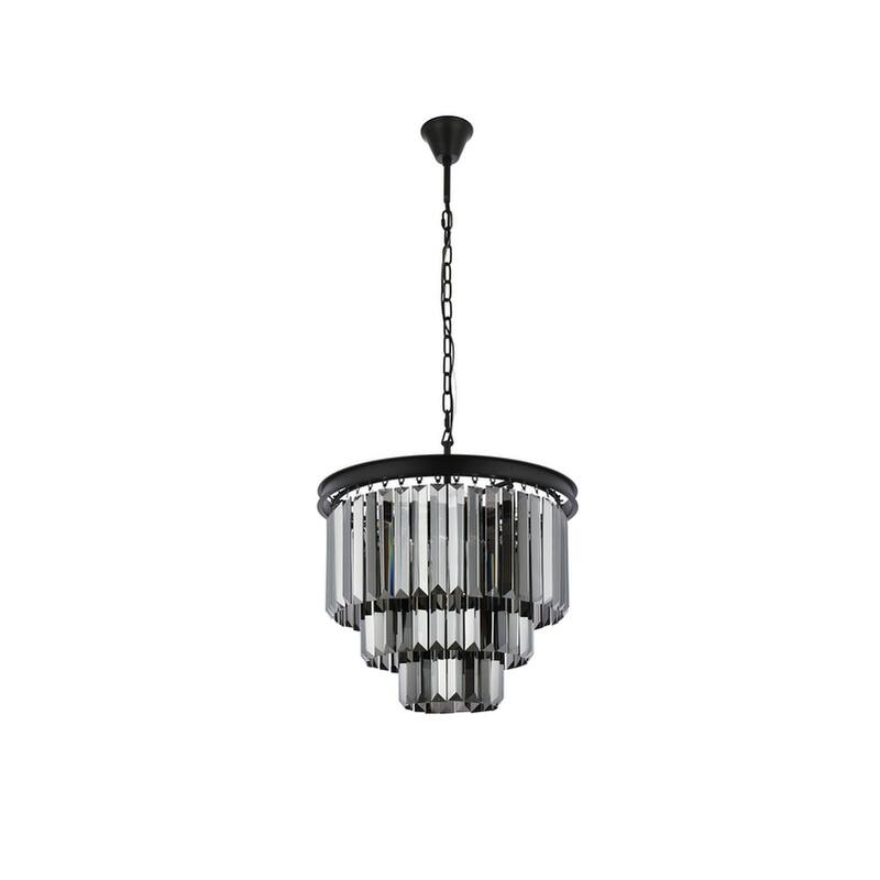Royce Edge 9-Light Matte Black Chandelier