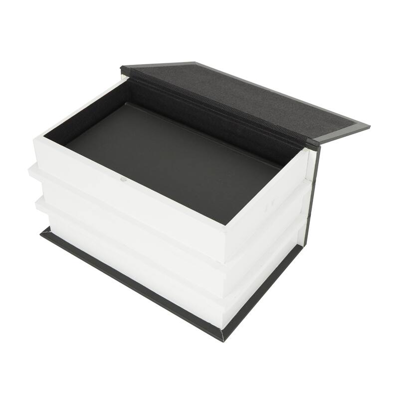 Canvas Decorative Box with White Explore, Dream, Discover Text - Set of 2 Black - Roche River Decor