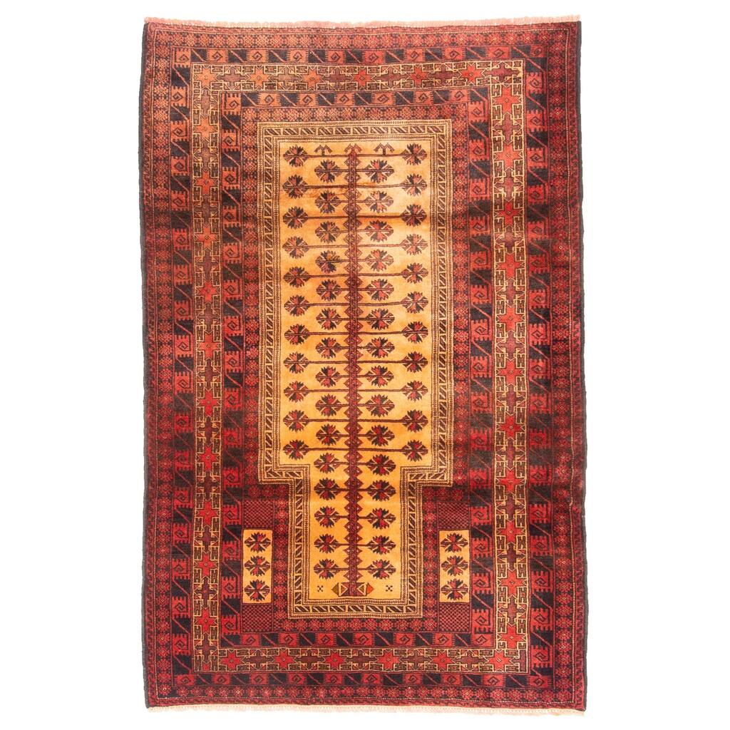 ECARPETGALLERY Hand-knotted Teimani Light Brown Wool Rug - 3'2 x 4'11