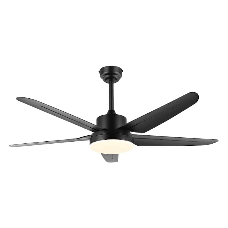SAFAVIEH Lighting Gospava Led Ceiling Fan - 52 In. W x 52 In. D x 44912 In. H - Black - 52Wx52Dx22H