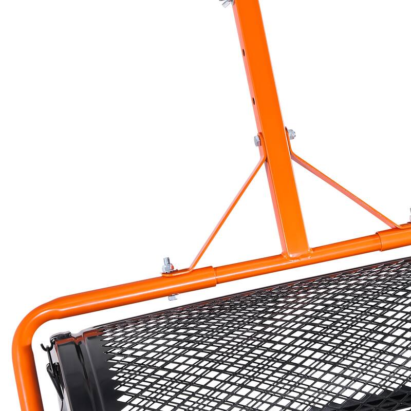 Compost Spreader, 24 in Peat Moss Spreader with T Shaped Handle, 3 Heights Adjustable, Powder-Coated Steel Peat Moss Rolle