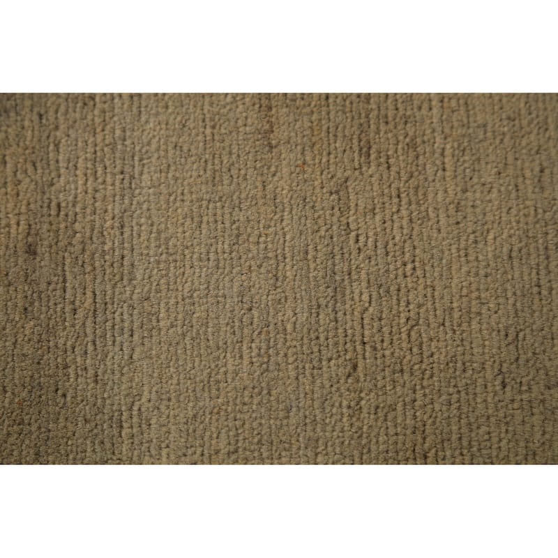 Green Gabbeh Oriental Runner Rug Hand-Knotted Hallway Wool Carpet - 2'8" x 10'9"
