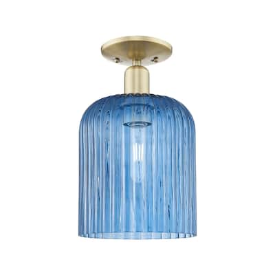 Innovations Lighting 716-1C-14-8 Bridal Veil Semi-Flush Bridal Veil 8"
