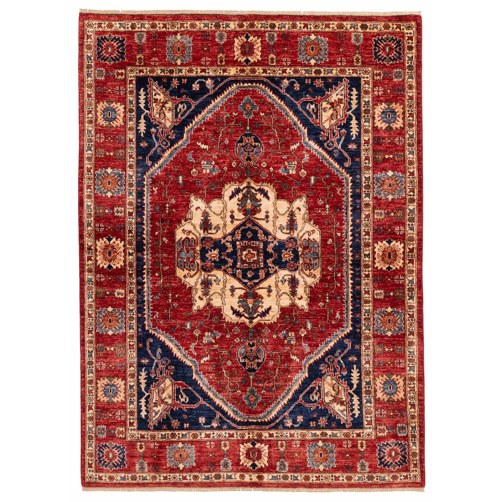 ECARPETGALLERY Hand-knotted Aryana Red Wool Rug - 5'10 x 7'10