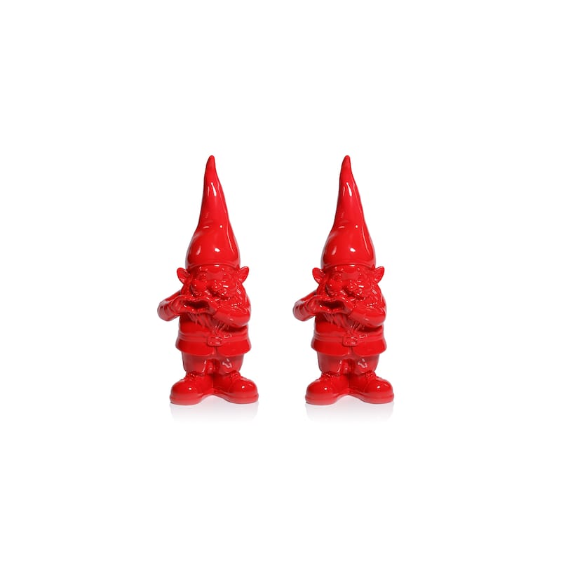 Whimsical Fun Gesture 9" Tall Gnome Holiday Tabletop Figurines, Set of 2