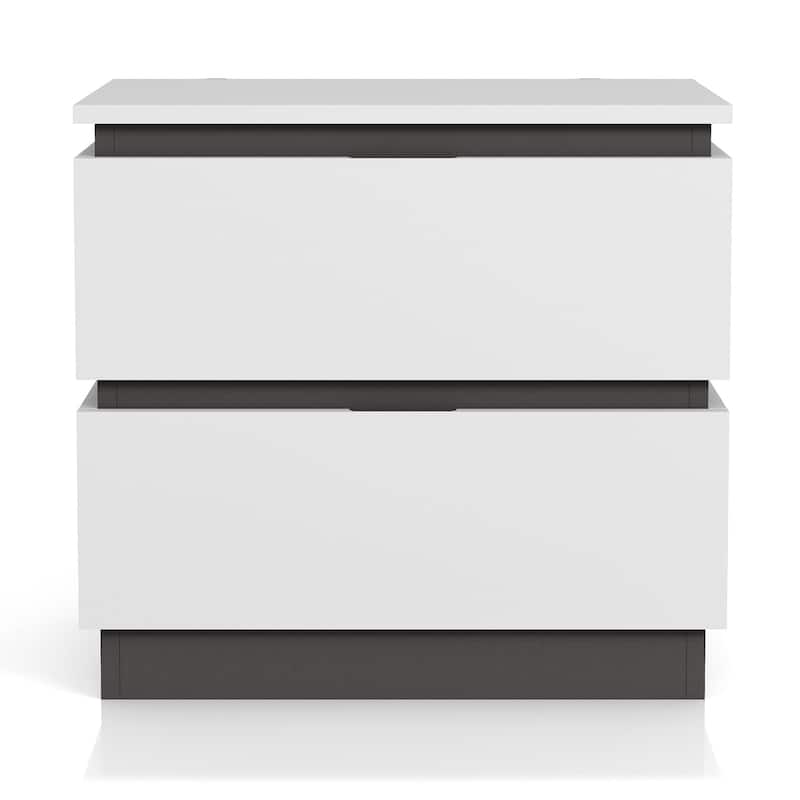 Conjira Modern White Wood 6-Piece Platform Bedroom Set (USB) by Furniture of America