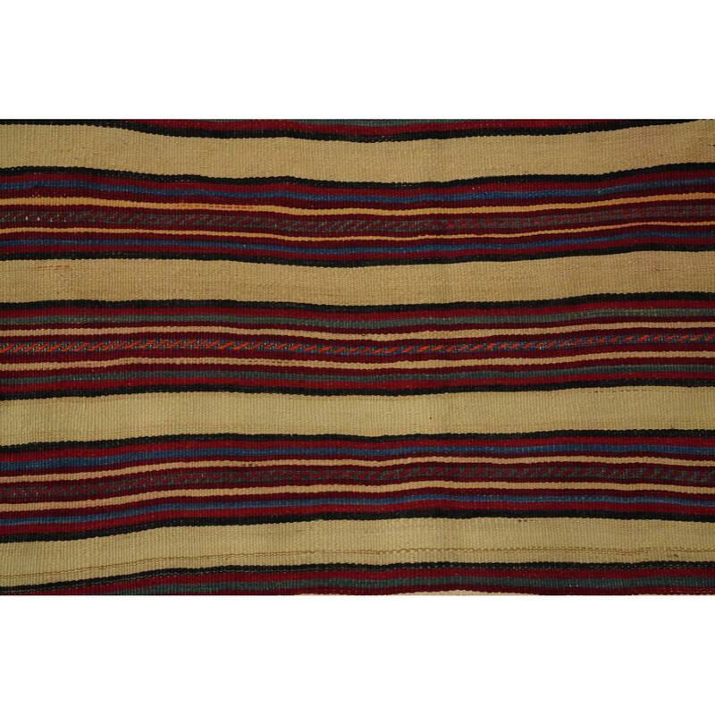Hand Woven Oriental 100% Wool Carpet Southwestern Geometric Multi-Colored Kilim Area Rug - 8' 5'' X 4' 8''