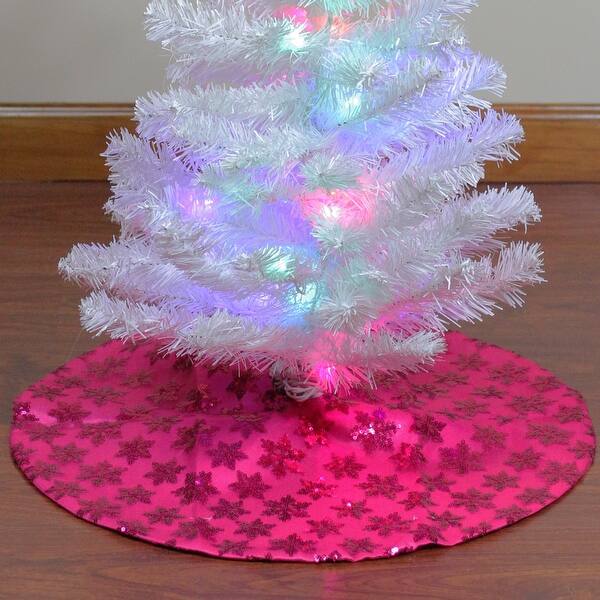 Shop 20 Pink Sequin Snowflake Mini Christmas Tree Skirt Overstock 16545315