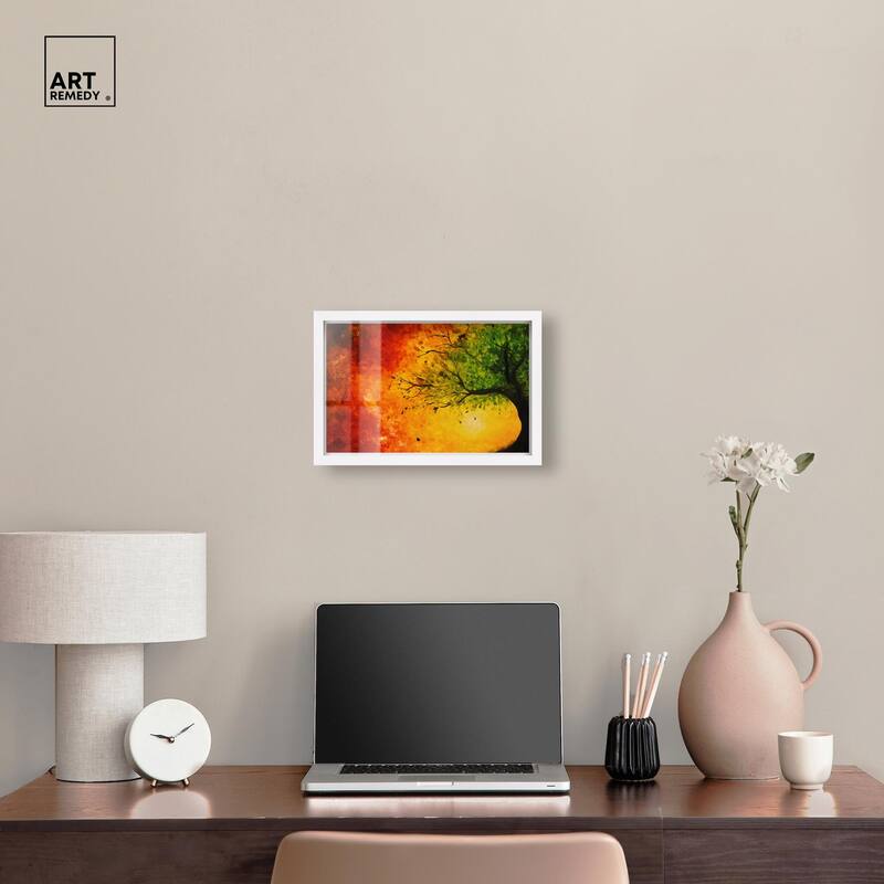 Fire and Ice Tree I Shadowbox by Art Remedy