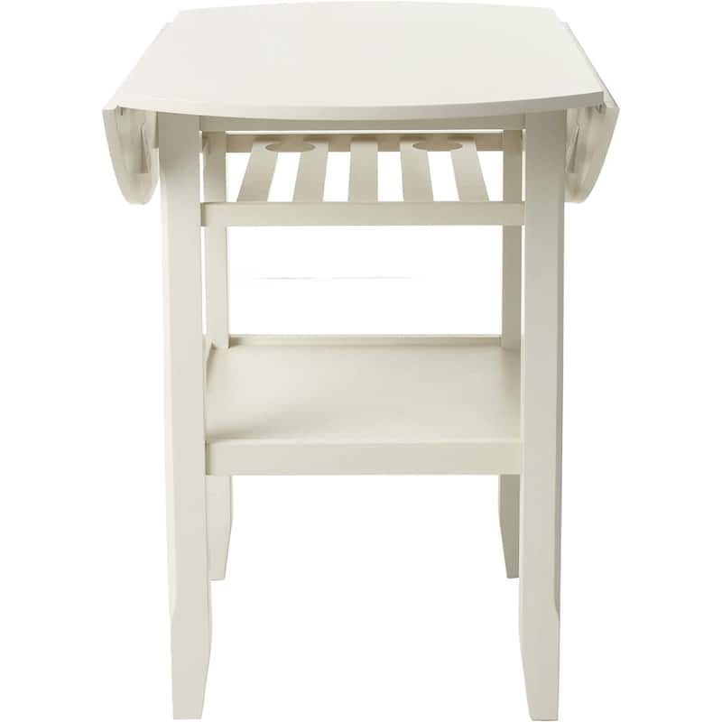 Counter Height Wood Table in Cream with Storage - 40*40*36