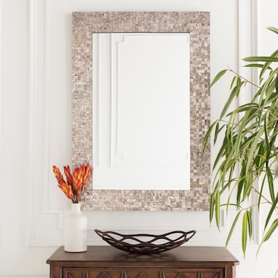Oldham Mother of Pearl Inlaid Rectangular Wall Mirror - 28" x 40"