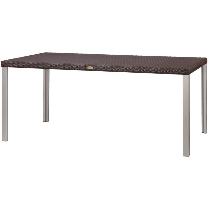 Oslo Resin All-Weather Family Dining Table with Aluminum Legs - Brown
