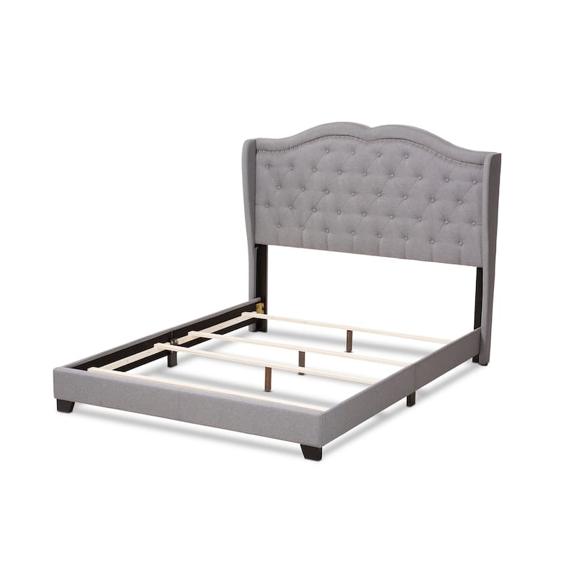 Chic Modern Upholstered Bed - Fabric Platform Bed Frame for Bedroom - Low Profile Design