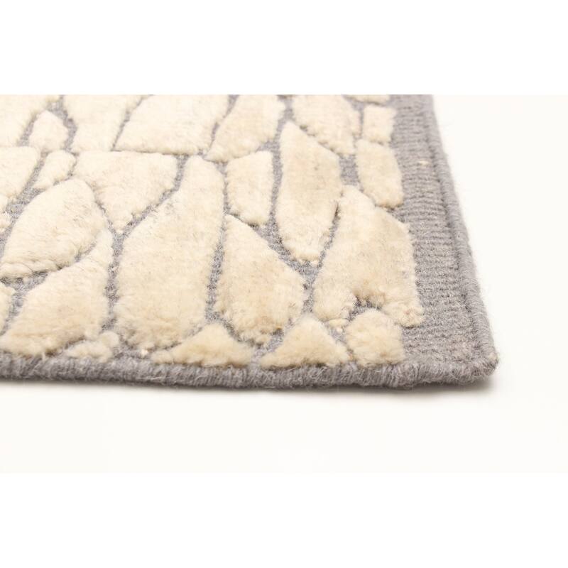 ECARPETGALLERY Hand-knotted Tangier Cream Wool Rug - 2'11 x 4'11