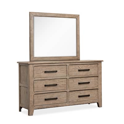 Magnussen Home Claremont Smokey Taupe Dresser with Landscape Mirror