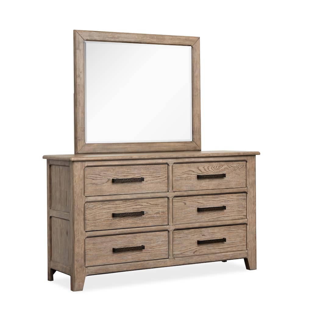 Magnussen Home Claremont Smokey Taupe Dresser with Landscape Mirror