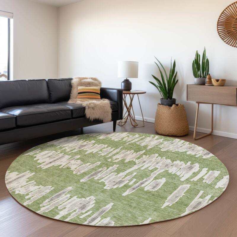Premium Washable Super Soft Modern Pulse Mayfield Rug - Green - 8' x 8'