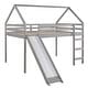 preview thumbnail 3 of 35, Full Size Loft Bed House Bed with Slide-77.4"L x 57.2"W