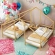 preview thumbnail 2 of 11, Twin Size Triangular House Beds Platform Bed Daybed with Built-in Table,Shared Two Twin Beds for Bedroom