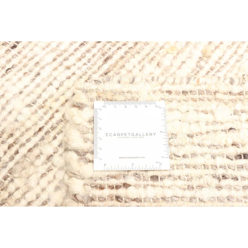 ECARPETGALLERY Braid weave Sienna Tan Wool Rug - 5'0 x 7'8