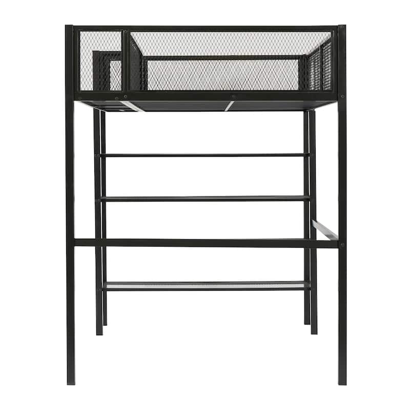 Twin Loft Bed with Four Shelves