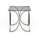 preview thumbnail 6 of 7, Artenia Modern Chrome 24-inch Glass Top Side Table by Furniture of America