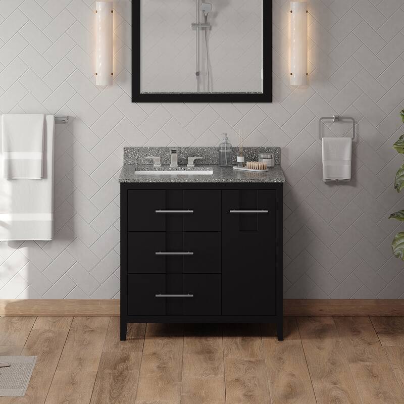 Jeffrey Alexander VKITKAT36R-MARBLE Katara 36" Free Standing Vanity