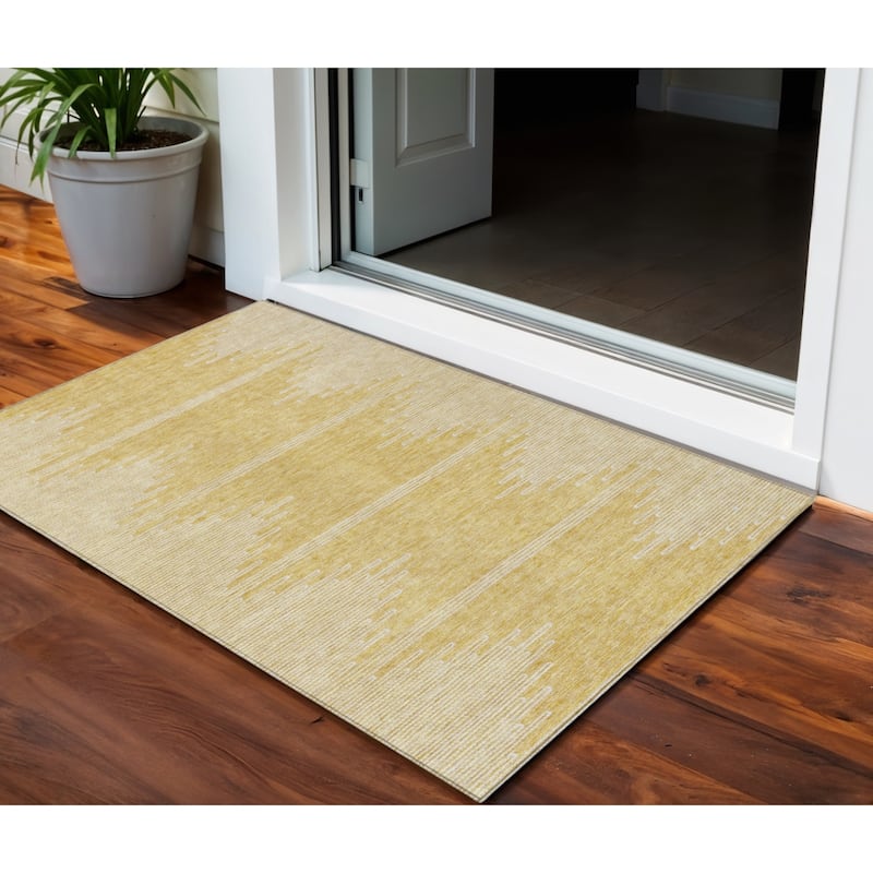 HomeRoots Abstract Transitional Rectangle Outdoor Rug - 3' x 5'