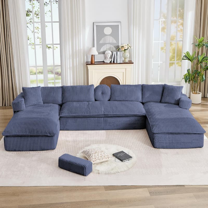 149" Oversized Sectional Couches U Shaped Modular sofa - Blue
