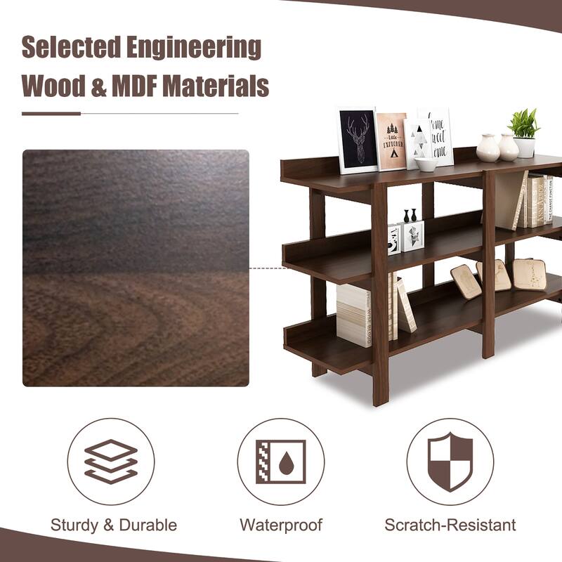 Costway 59'' 3 Tier Console Table with Storage Wooden Sofa Entryway - See Details
