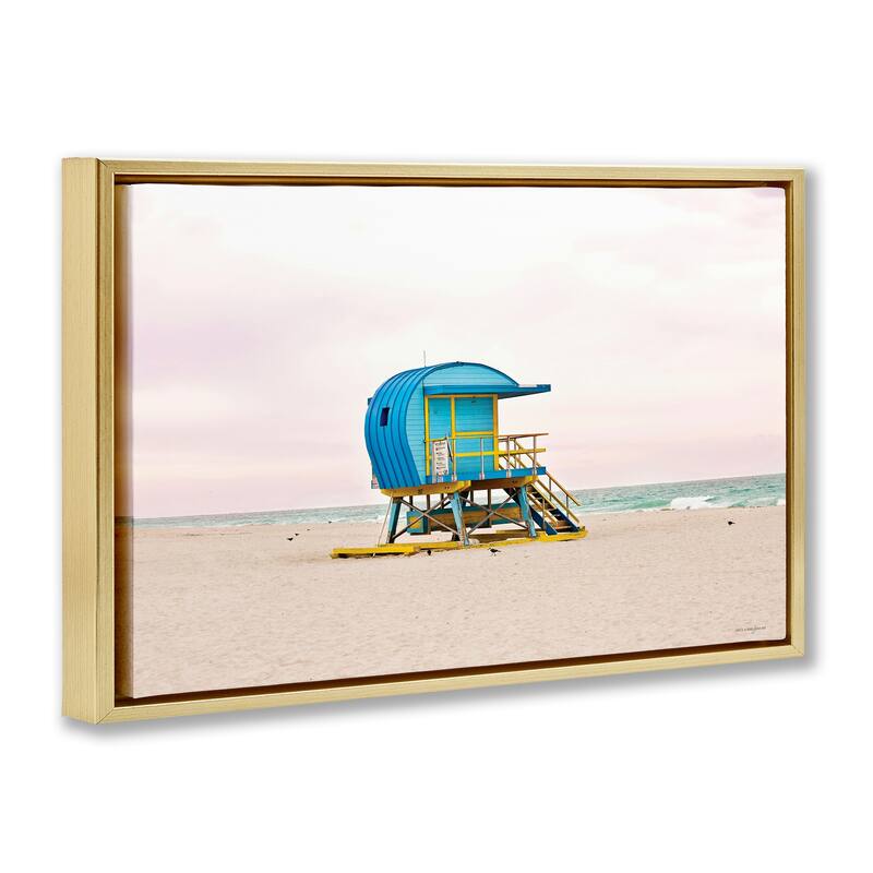 Stupell Summer Lifeguard Cabin Framed Floater Canvas Wall Art Design By Seven Trees Design