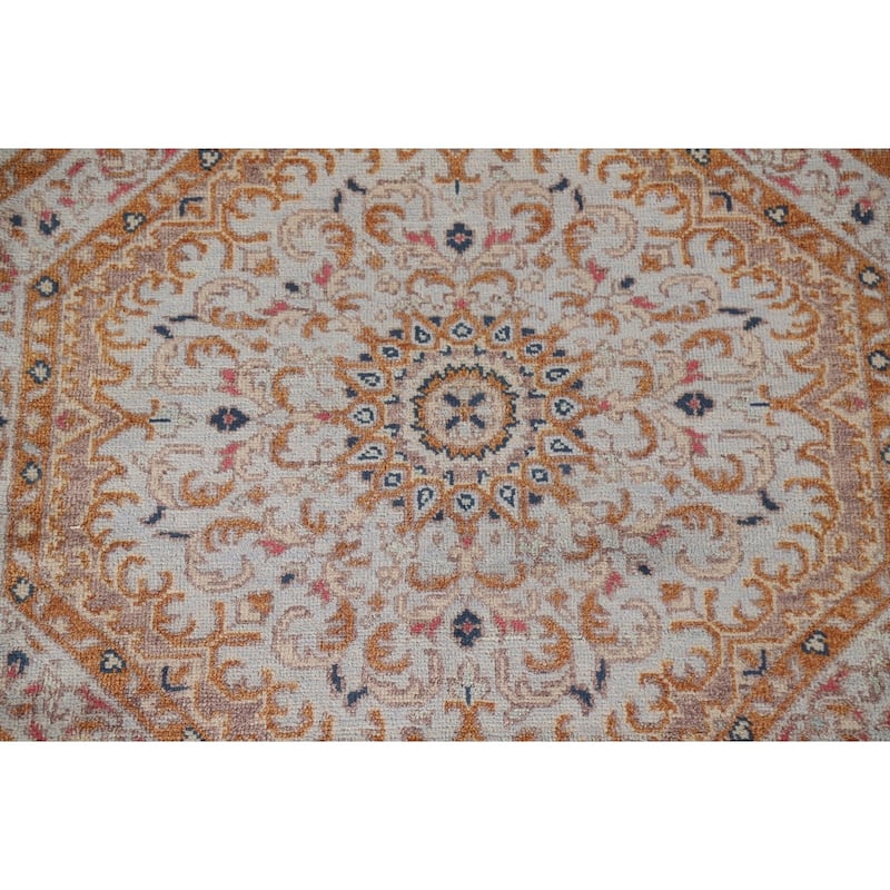 Heriz Serapi Oriental Octagon Rug Hand-Knotted Wool Carpet - 5'11"x 5'11"