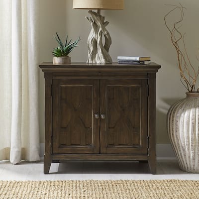 Paradise Valley Saddle Brown 2 Door Bedside Chest Charging Station