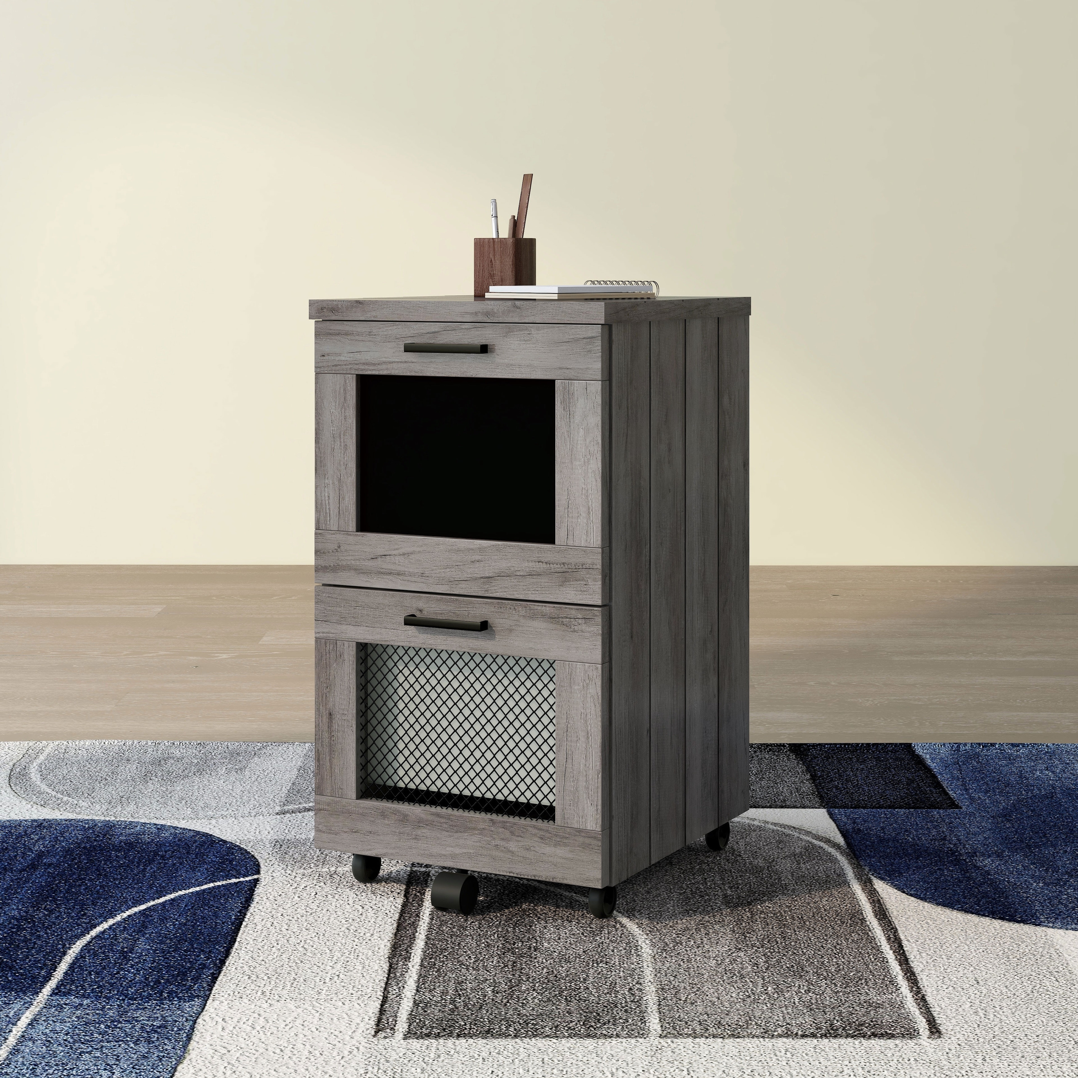 DH BASIC Rustic Grey 2-Drawer File Cabinet