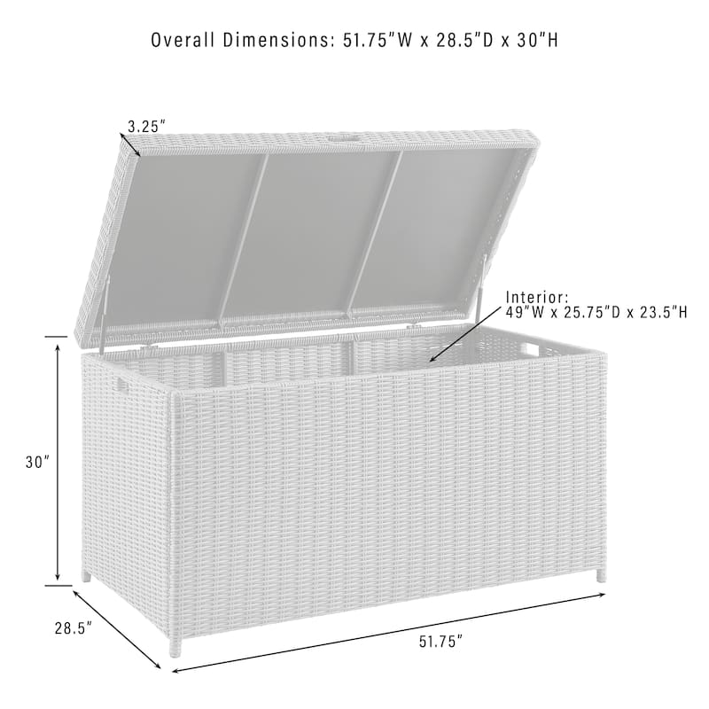 Crosley Bradenton Brown Steel Framed Wicker Storage Bin