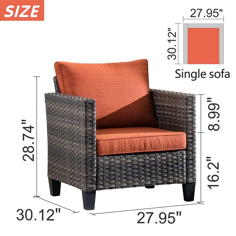 XIZZI 2-piece Patio Rattan Wicker Chair Set with Cushions