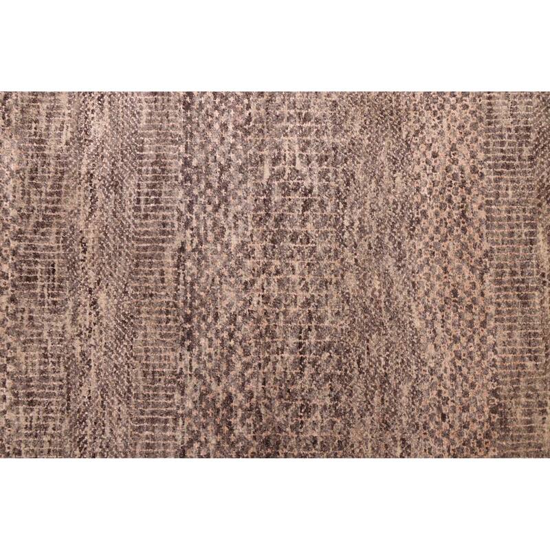 ECARPETGALLERY Hand-knotted Finest Silk Shadow Dark Grey Viscose, Wool Rug - 8'0 x 9'9
