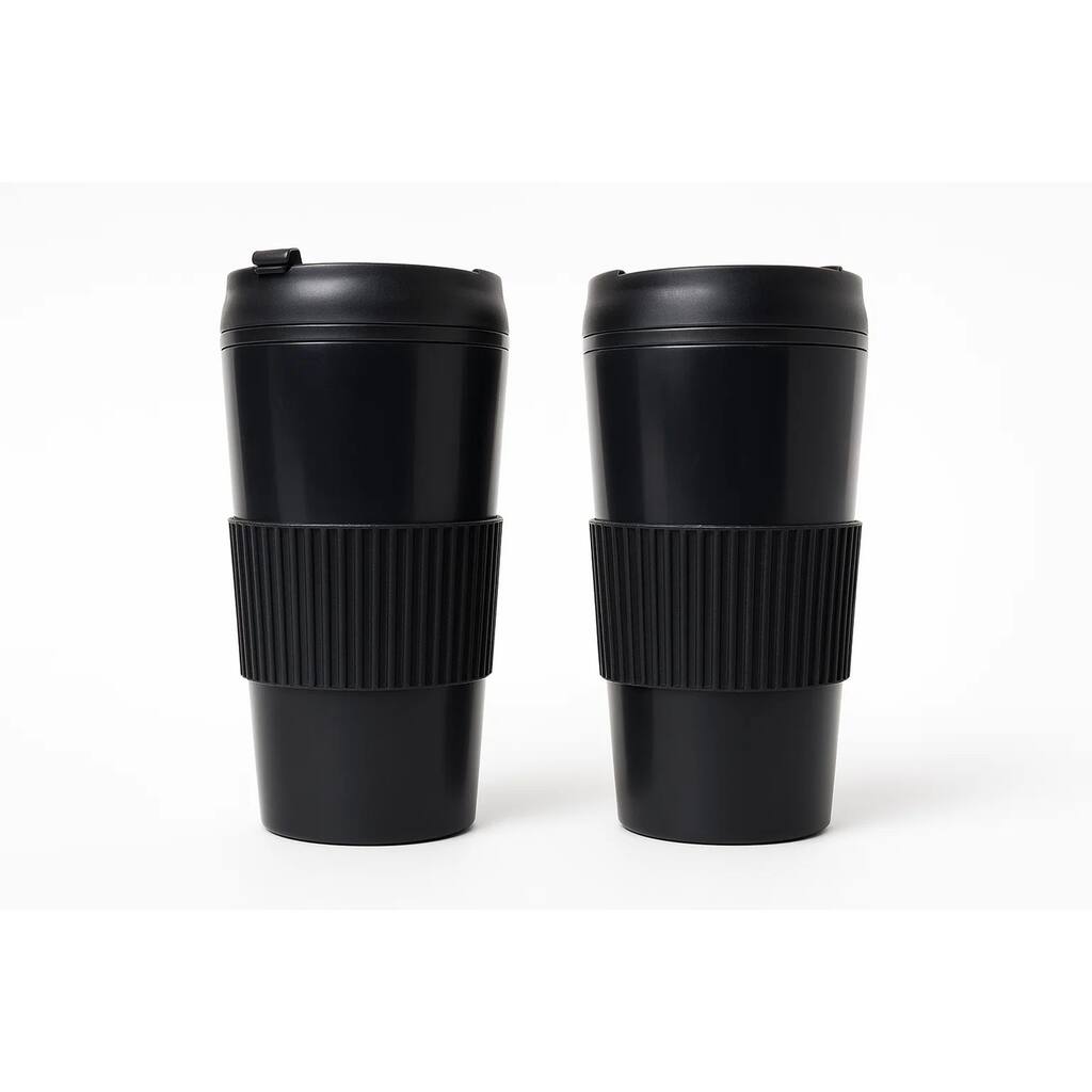 Mesa Hot Double Wall Travel Tumbler, Black, 20 oz, Set of 2