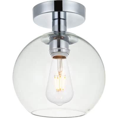 Elegant Lighting Baxter Single Light 8" Wide Semi-Flush Globe Ceiling