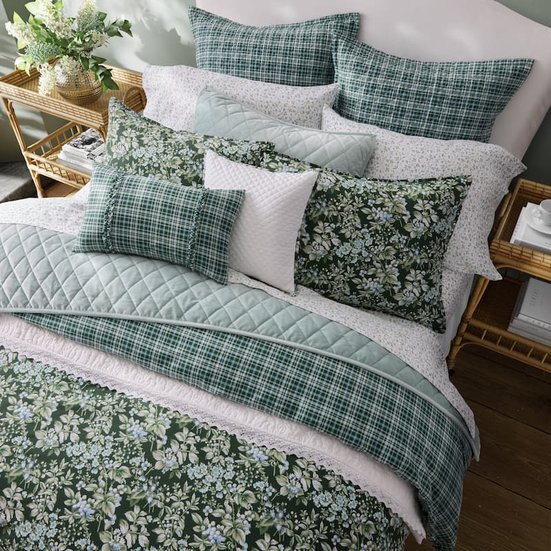 Laura Ashley Bramble Floral Cotton Reversible Comforter Set