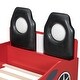 preview thumbnail 23 of 39, Wood Twin Size Race Car-Shaped Kids Platform Bed with LED and Upholstered Backrest, Bedroom Floor Bed Wood Frame for Kids Teens