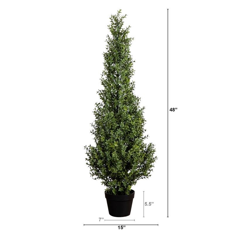 Boxwood Topiary Artificial Potted Tree - 4'
