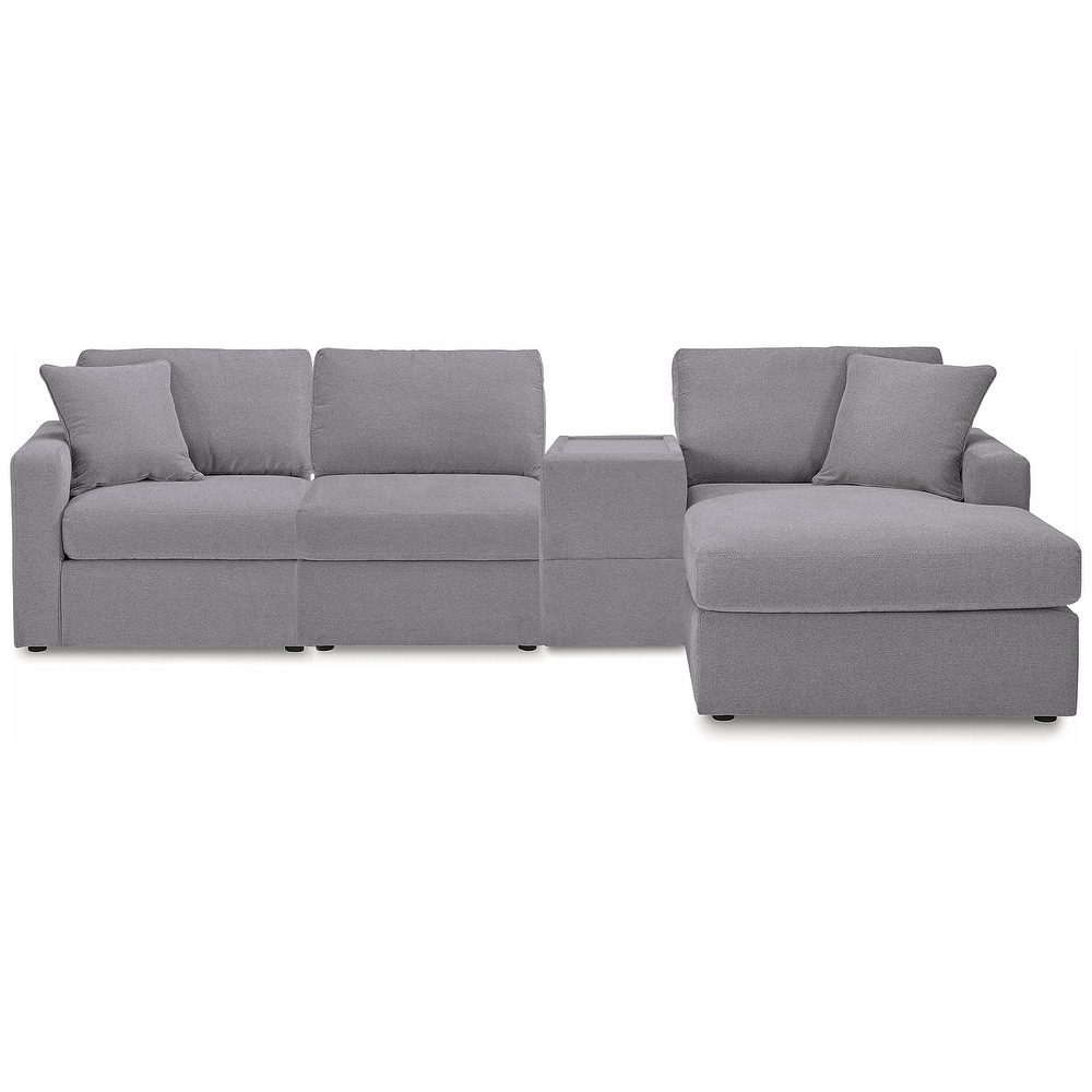 Signature Design by Ashley Modmax 4-Piece Sectional with Chaise and Storage Console - 126"W x 68"D x 36"H