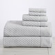 preview thumbnail 6 of 197, Linery & Co. Cotton Diamond Waffle Texture Bath Towels 6 Piece Set W/ Bath Sheets - Light Gray